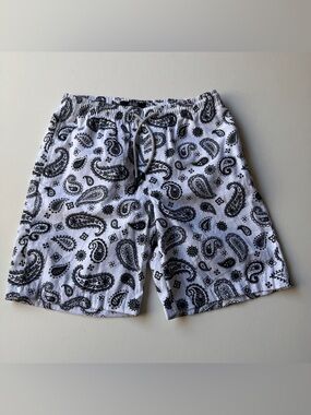 Triumph Tragedy Mens White JS-YADAOP1-YM Short Standard Fit Paisley Print Size M